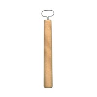 PF0901 handle maker with steel ribbon loop that is 15mm wide and 10mm thick, and a wooden handle